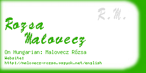rozsa malovecz business card